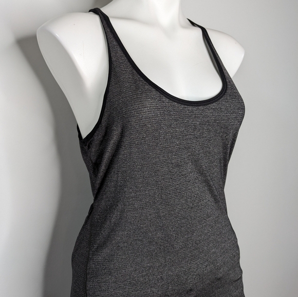 Lululemon Run the Day dark grey racer back scoop neck workout tank top M - Picture 3 of 7